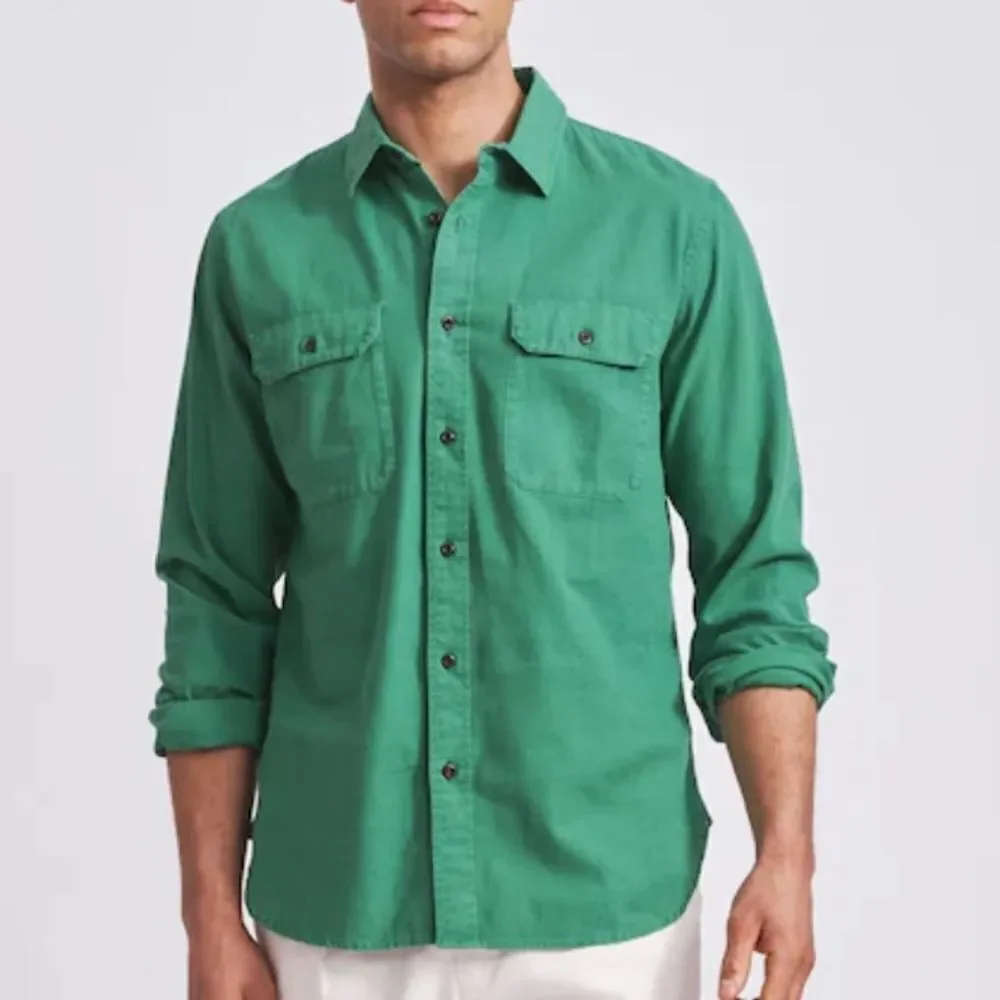 Piombo Men’s Green Button Down Long sleeve Cotton Shirt(Size XXL)